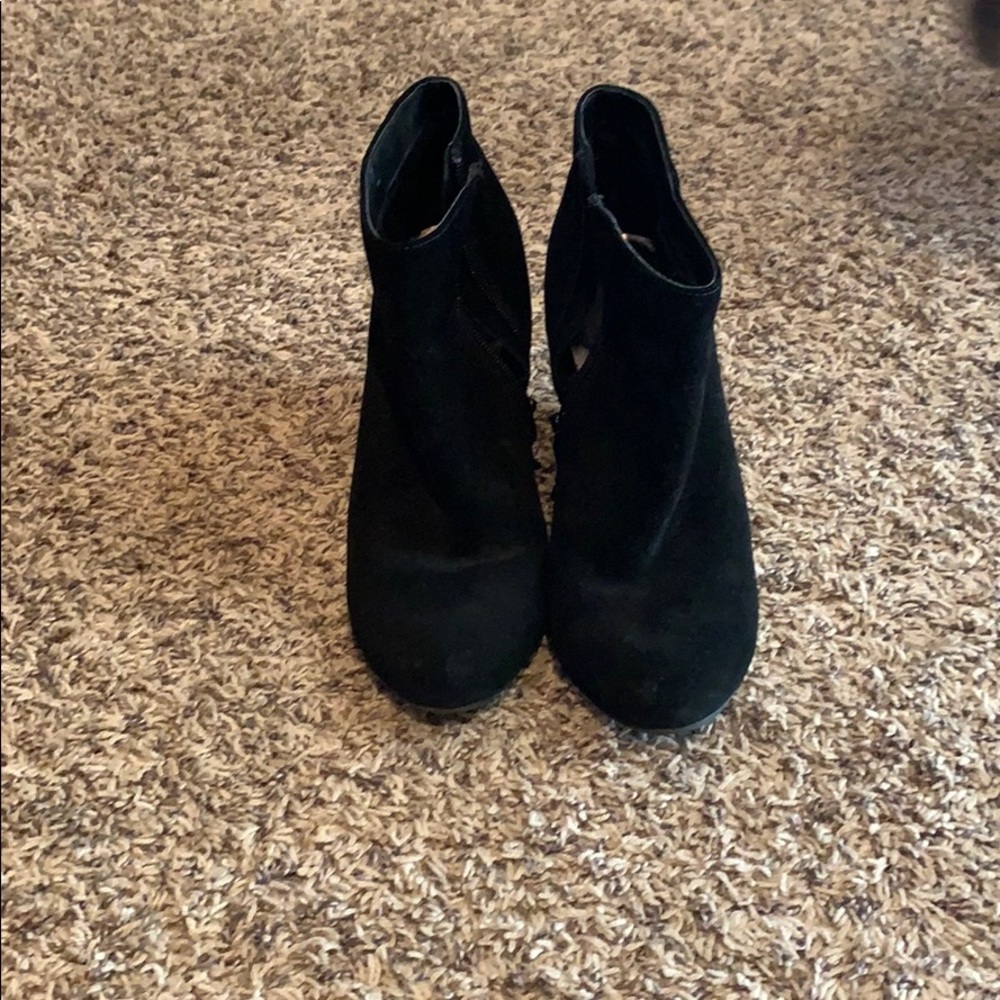 Black suede dolce vita wedge booties